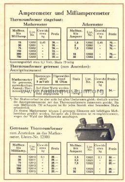 Mathermeter - Amperemeter ; Gossen, P., & Co. KG (ID = 1267070) Equipment