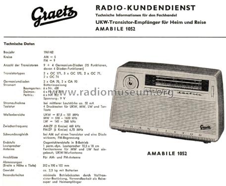 Amabile 1052; Graetz, Altena (ID = 2680680) Radio