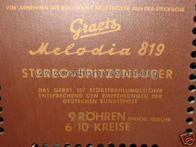 Melodia 819; Graetz, Altena (ID = 53432) Radio