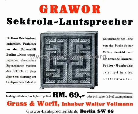 Sektrola ; Grawor, Rundf.techn. (ID = 1513315) Speaker-P