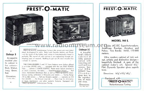 Challenger 3C Prest-O-Matic ; Grebe, A.H. & Co.; (ID = 1656719) Radio
