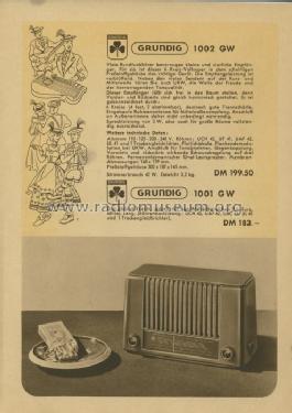 1001GW; Grundig Radio- (ID = 206477) Radio