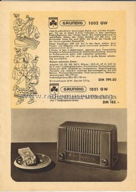 1002GW; Grundig Radio- (ID = 2101807) Radio