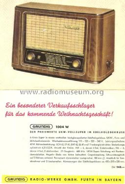 1004W ; Grundig Radio- (ID = 1259738) Radio