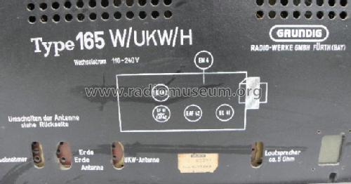 Type 165W/UKW/H / Super 165W/UKW/H; Grundig Radio- (ID = 1056857) Radio