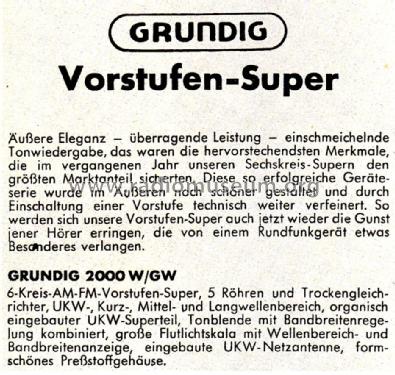 2000W; Grundig Radio- (ID = 2736793) Radio