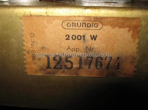 2001W; Grundig Radio- (ID = 1282994) Radio