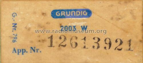 2003W; Grundig Radio- (ID = 2062538) Radio