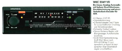 WKC 2049VD; Grundig Radio- (ID = 2082901) Car Radio