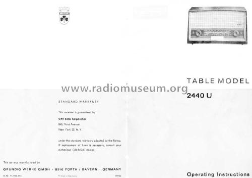 2440U; Grundig Radio- (ID = 713709) Radio