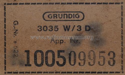 3035W/3D; Grundig Radio- (ID = 2115767) Radio