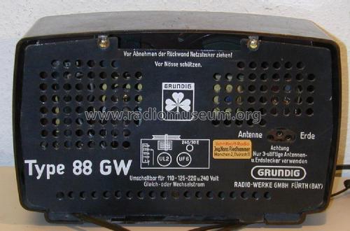 Type 88GW / Einkreiser 88 GW; Grundig Radio- (ID = 2113411) Radio