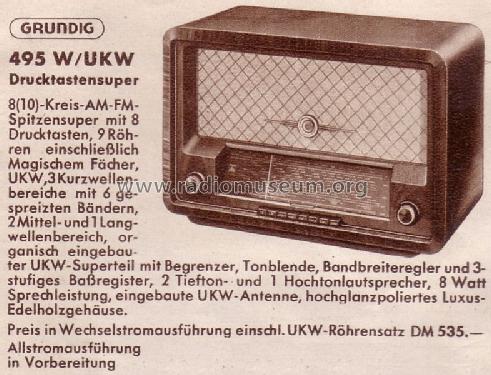 Spitzen-Super UKW 495W; Grundig Radio- (ID = 627850) Radio