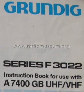 A7400 GB UHF/VHF Series F3022; Grundig Radio- (ID = 1750372) Television