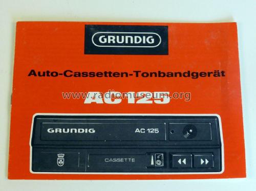 Auto Cassetten Tonbandgerät AC125; Grundig Radio- (ID = 2224304) Reg-Riprod