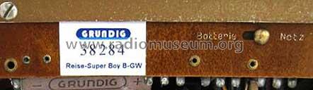 Reise-Super, Boy B-GW 186 B/GW; Grundig Radio- (ID = 2350479) Radio