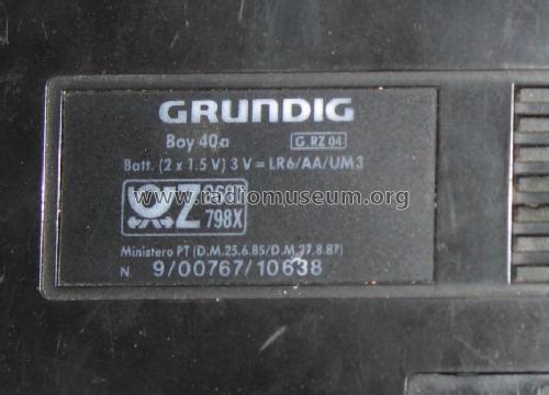 Boy 40a; Grundig Radio- (ID = 1352385) Radio