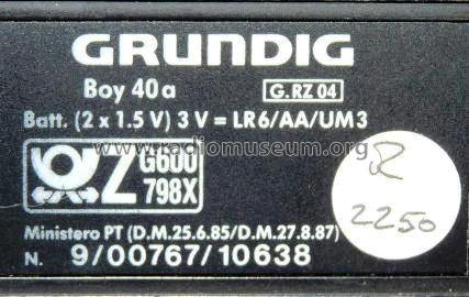 Boy 40a; Grundig Radio- (ID = 688374) Radio