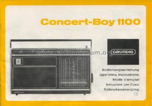 Concert-Boy 1100; Grundig Radio- (ID = 67686) Radio