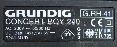Concert Boy 240; Grundig Radio- (ID = 2288952) Radio