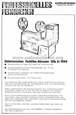 Elektronischer Farbfilm-Abtaster EFA 8/1800; Grundig Radio- (ID = 2012278) Altri tipi