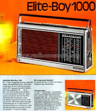 Elite-Boy 1000; Grundig Radio- (ID = 2623495) Radio