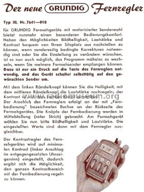 Fernregler III ; Grundig Radio- (ID = 2490001) Misc