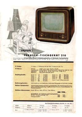 Fernsehtischempfänger 210/II ; Grundig Radio- (ID = 1919601) Fernseh-E