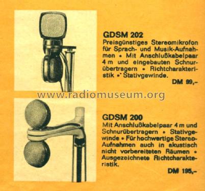 GDSM202; Grundig Radio- (ID = 1102497) Microphone/PU