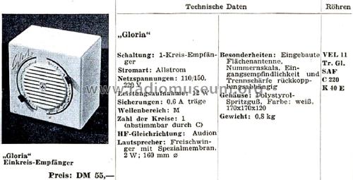 Gloria 51GW; Grundig Radio- (ID = 2645490) Radio