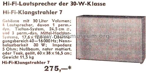 Hi-Fi-Klangstrahler 7; Grundig Radio- (ID = 2486508) Speaker-P