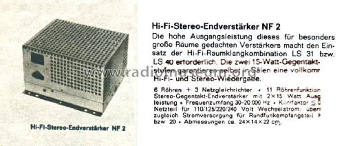 Hi-Fi-Stereo-Verstärker NF2; Grundig Radio- (ID = 1101651) Ampl/Mixer