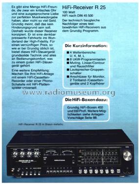 HiFi-Receiver R25; Grundig Radio- (ID = 2613074) Radio