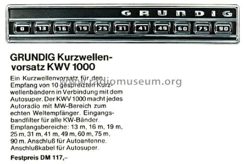 Kurzwellenvorsatz KWV1000; Grundig Radio- (ID = 2394868) Converter