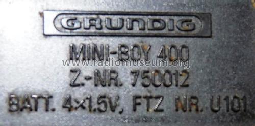 Mini Boy 400; Grundig Radio- (ID = 625334) Radio
