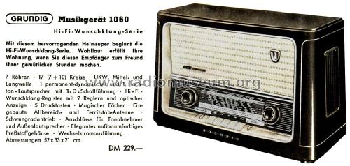 Musikgerät 1060; Grundig Radio- (ID = 2566602) Radio