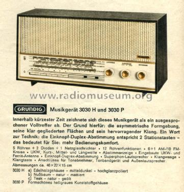 Musikgerät 3030H; Grundig Radio- (ID = 1097784) Radio