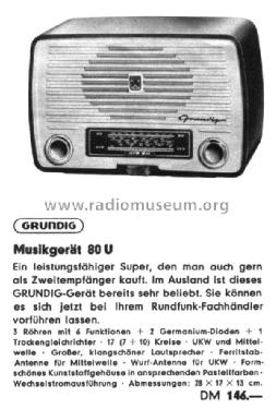 Musikgerät 80U; Grundig Radio- (ID = 2651770) Radio