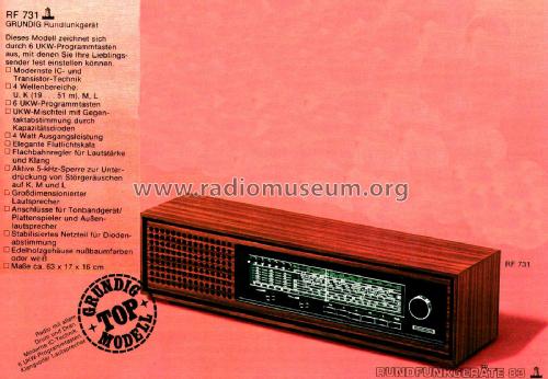 Musikgerät RF731 Ch= RC201A/P; Grundig Radio- (ID = 2629548) Radio