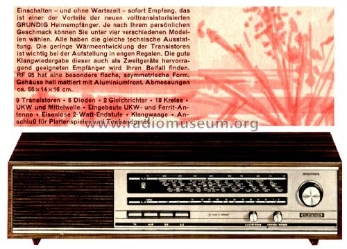 Musikgerät RF95; Grundig Radio- (ID = 2618663) Radio