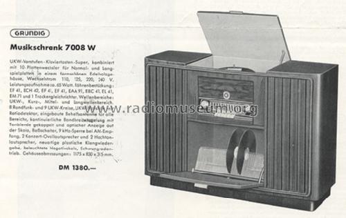 Musikschrank 7008W; Grundig Radio- (ID = 707302) Radio