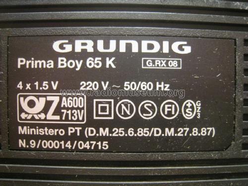 Prima-Boy 65K; Grundig Radio- (ID = 2132369) Radio