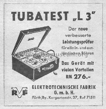 Röhrenleistungsprüfer Tubatest L3; Grundig Radio- (ID = 1775768) Equipment