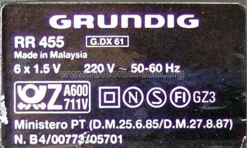 RR455; Grundig Radio- (ID = 1894356) Radio