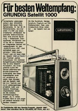 Satellit 1000; Grundig Radio- (ID = 1652520) Radio