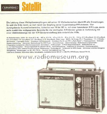 Satellit 205; Grundig Radio- (ID = 723851) Radio