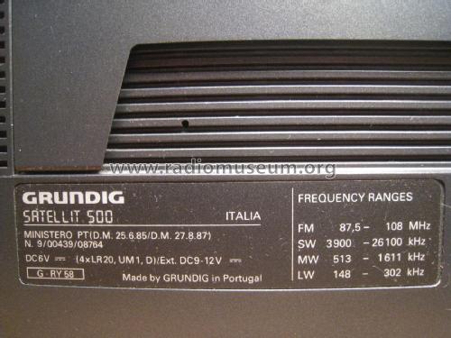 Satellit 500 ; Grundig Radio- (ID = 2012979) Radio