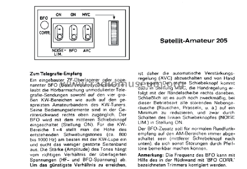 Satellit Amateur 205; Grundig Radio- (ID = 2799991) Radio