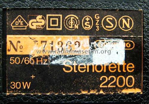 Stenorette 2200; Grundig Radio- (ID = 2092951) Sonido-V