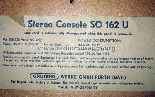 Stereo Console SO162US; Grundig Radio- (ID = 1575097) Radio